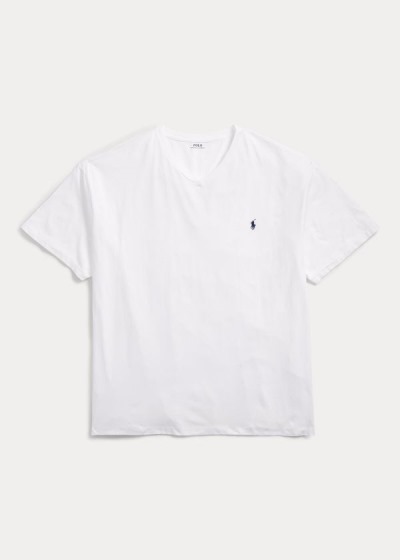 Playeras Polo Ralph Lauren Hombre Blancos - Classic Fit V-Neck - EGBMI7289